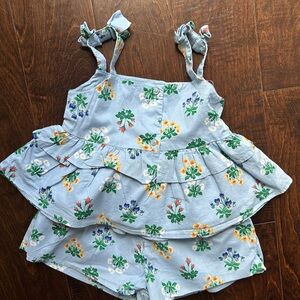 Janie and Jack Blue Floral Kids Matching Set